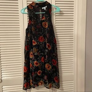 black sleeveless dress with velvet detail